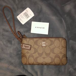 Authentic Coach Double sided wristlet. NWT